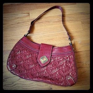 Colwater creek red leather handbag purse